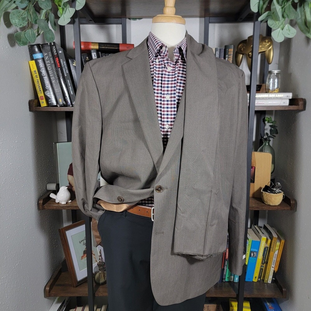 Perry Ellis Portfolio Men's 2PC Suit 2 Button Brown 50L / 35xUNFINISHED‎ NEW